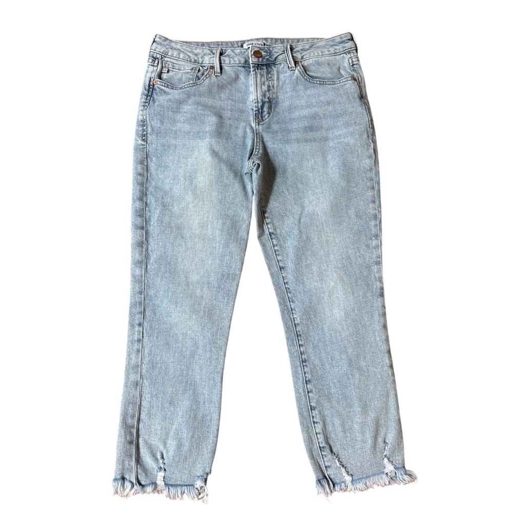 Dear John Blaire Slim Straight Jeans Women Light Wash Raw Hem SIZE 29
